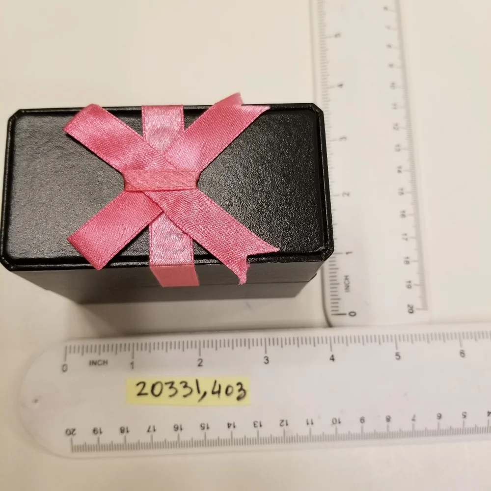 🔻REDUCED❣Sleek Black Rectangular Gift Box Pink Bow Watch Bracelet Necklace Pill